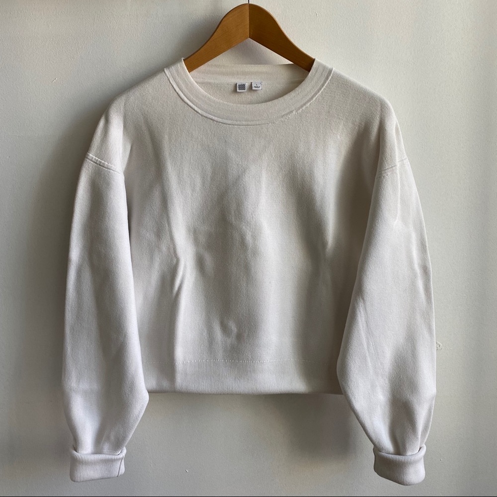 Uniqlo Oversized Balloon Sleeve White Sweater - L